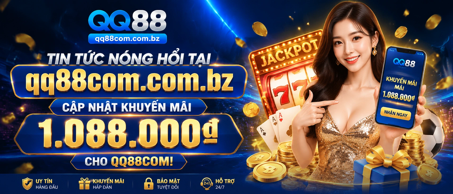 Giao diện trang tin tức qq88com với các thẻ cập nhật nổi bật